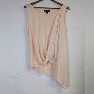 Flowy Tank Top Womens Medium Pale Peach Asymmetrical Feminine Airy NWOT WHBM